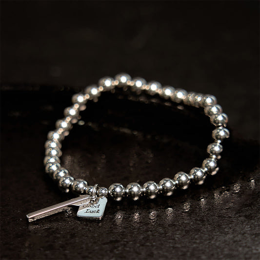 Fortune Jewel Titanium Steel Good Luck Balance Bracelet