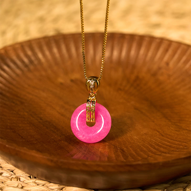 Fortune Jewel Purple Jade Peace Buckle Happiness Necklace Pendant