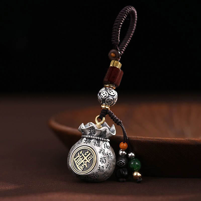 Fortune Jewel Fu Character Money Bag Making Money Every Day Fortune Key Chain