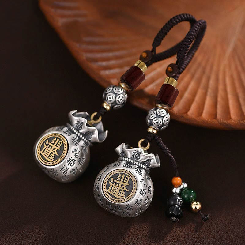 Fortune Jewel Fu Character Money Bag Making Money Every Day Fortune Key Chain