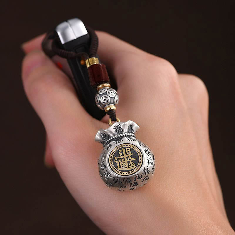 Fortune Jewel Fu Character Money Bag Making Money Every Day Fortune Key Chain