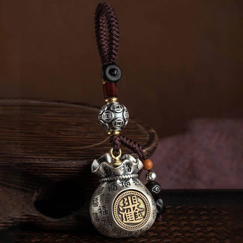 Fortune Jewel Fu Character Money Bag Making Money Every Day Fortune Key Chain