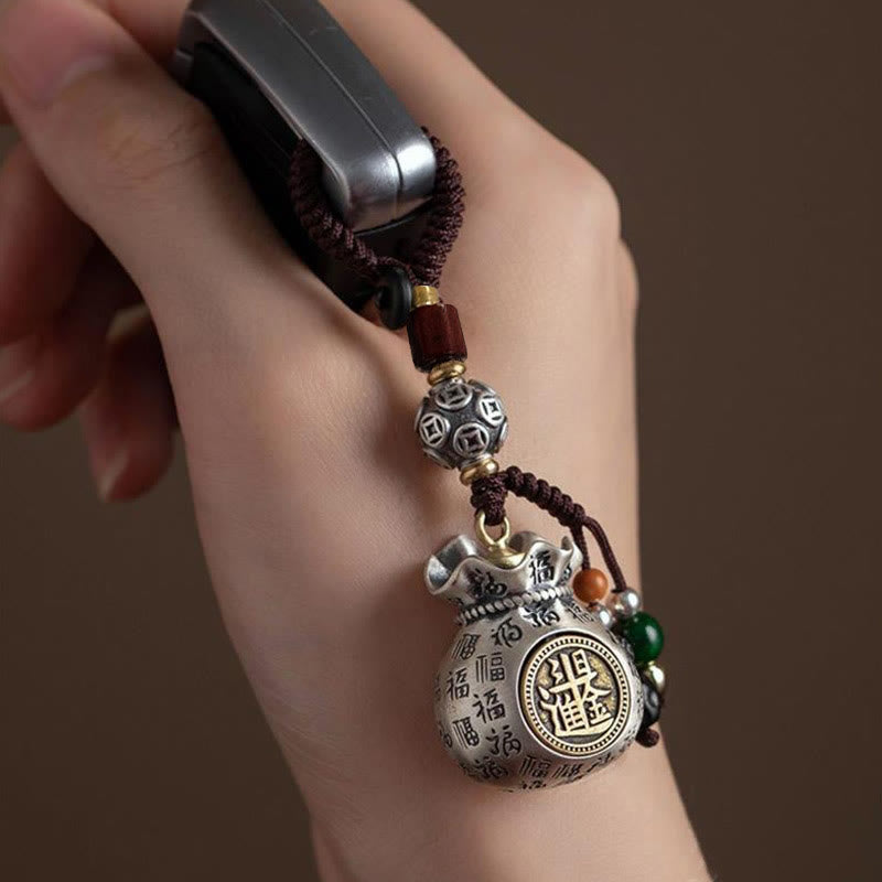Fortune Jewel Fu Character Money Bag Making Money Every Day Fortune Key Chain