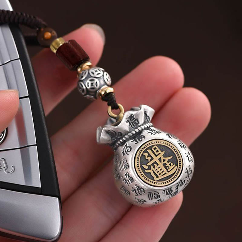 Fortune Jewel Fu Character Money Bag Making Money Every Day Fortune Key Chain