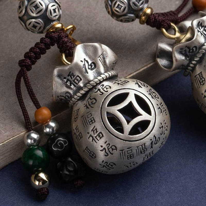 Fortune Jewel Fu Character Money Bag Making Money Every Day Fortune Key Chain