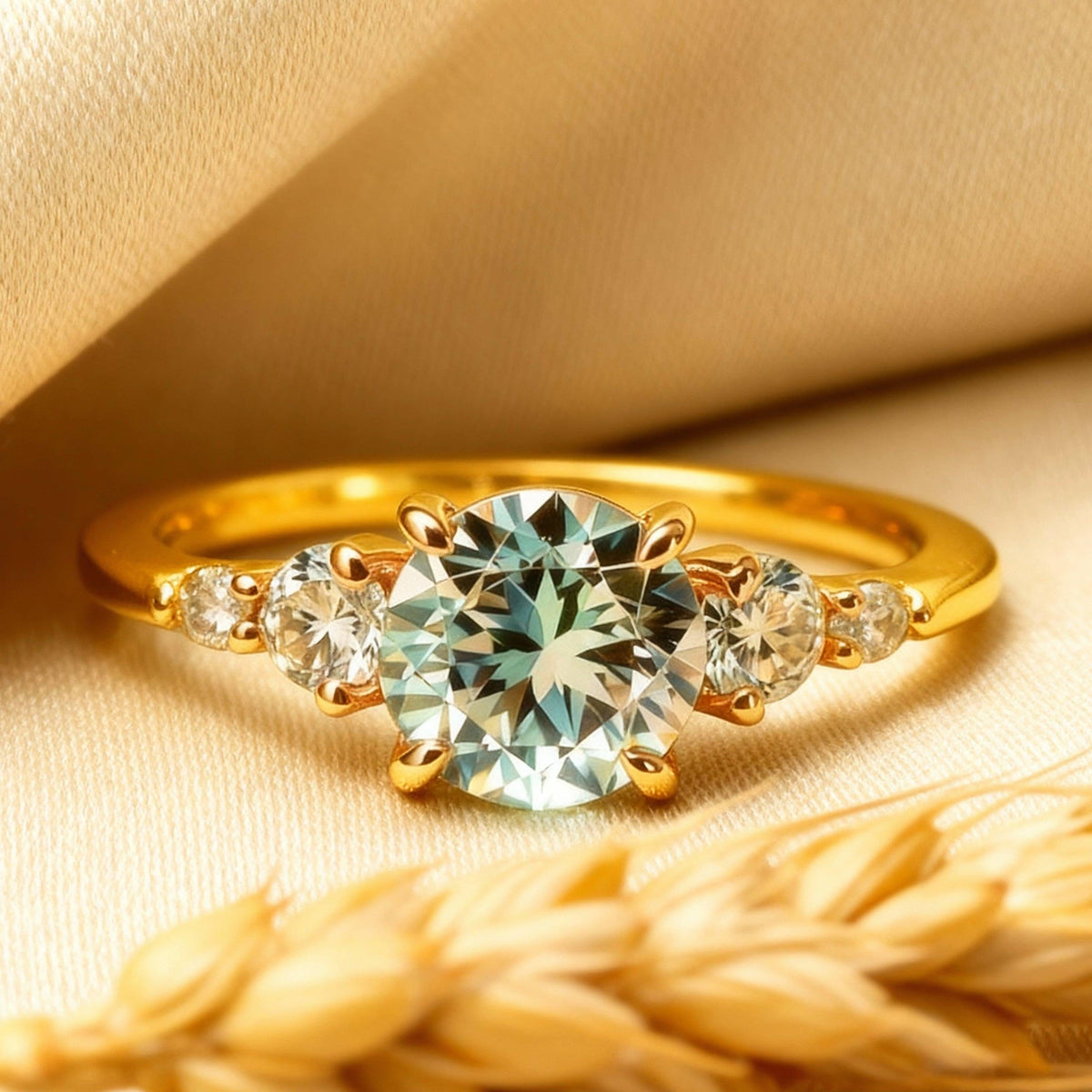 Eveline’s Celeste | 1CT Round Blue Sapphire Engagement Ring