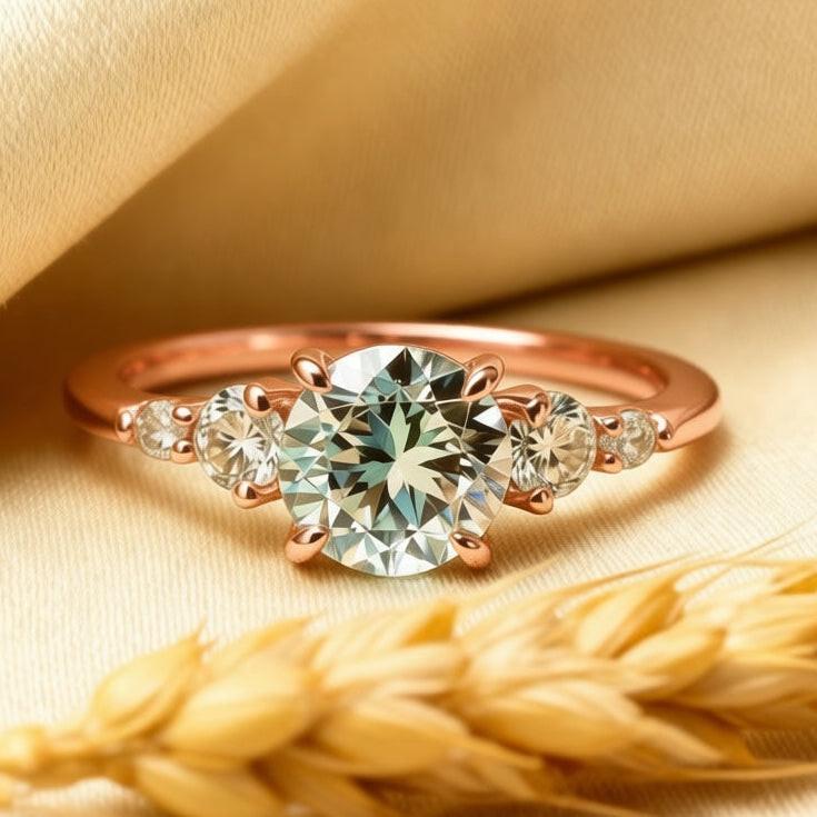 Eveline’s Celeste | 1CT Round Blue Sapphire Engagement Ring