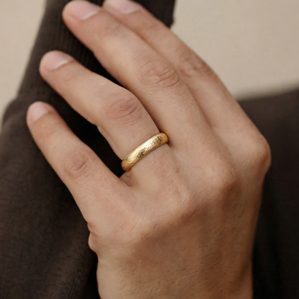 Frost Arc | 4MM Matte Gold Wedding Band