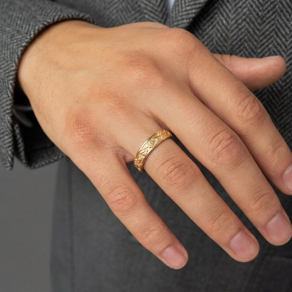 The Loyal Ivy | Hand-Carved Wedding Band