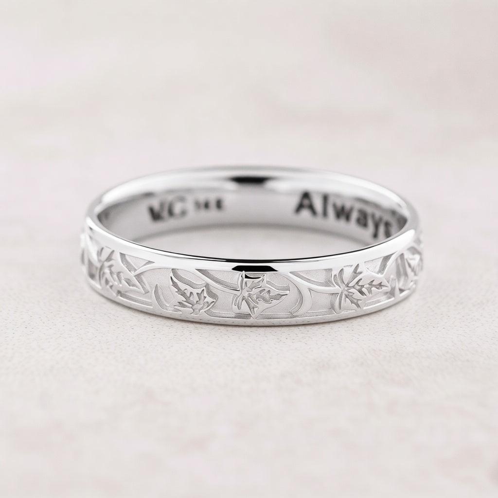 The Loyal Ivy | Hand-Carved Wedding Band
