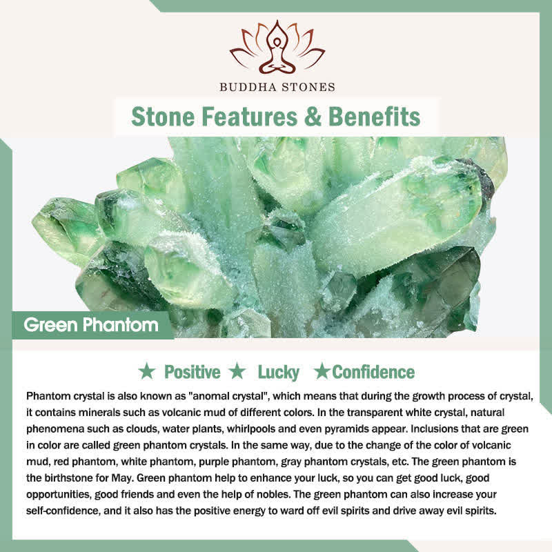 Buddha Stones Green Phantom White Jade Flower Charm Wealth Bracelet