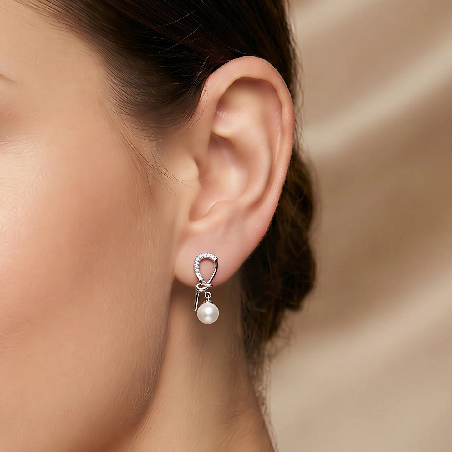 Knot Pearl Drop Earrings