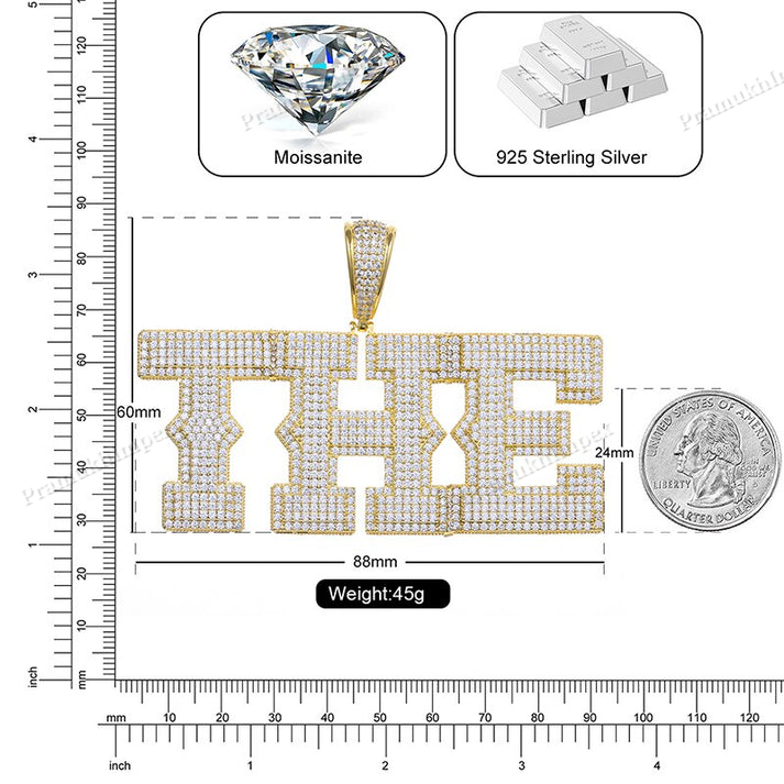 Hip Hop THE Moissanite Silver Pendant