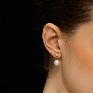 Heart Pearl Asymmetrical Earrings