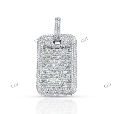 Baguette Cut Moissanite 925 Silver Iced Out Pendant