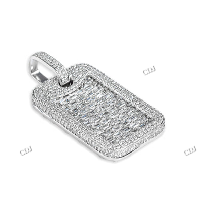 Baguette Cut Moissanite 925 Silver Iced Out Pendant