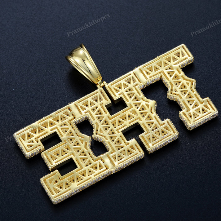 Hip Hop THE Moissanite Silver Pendant