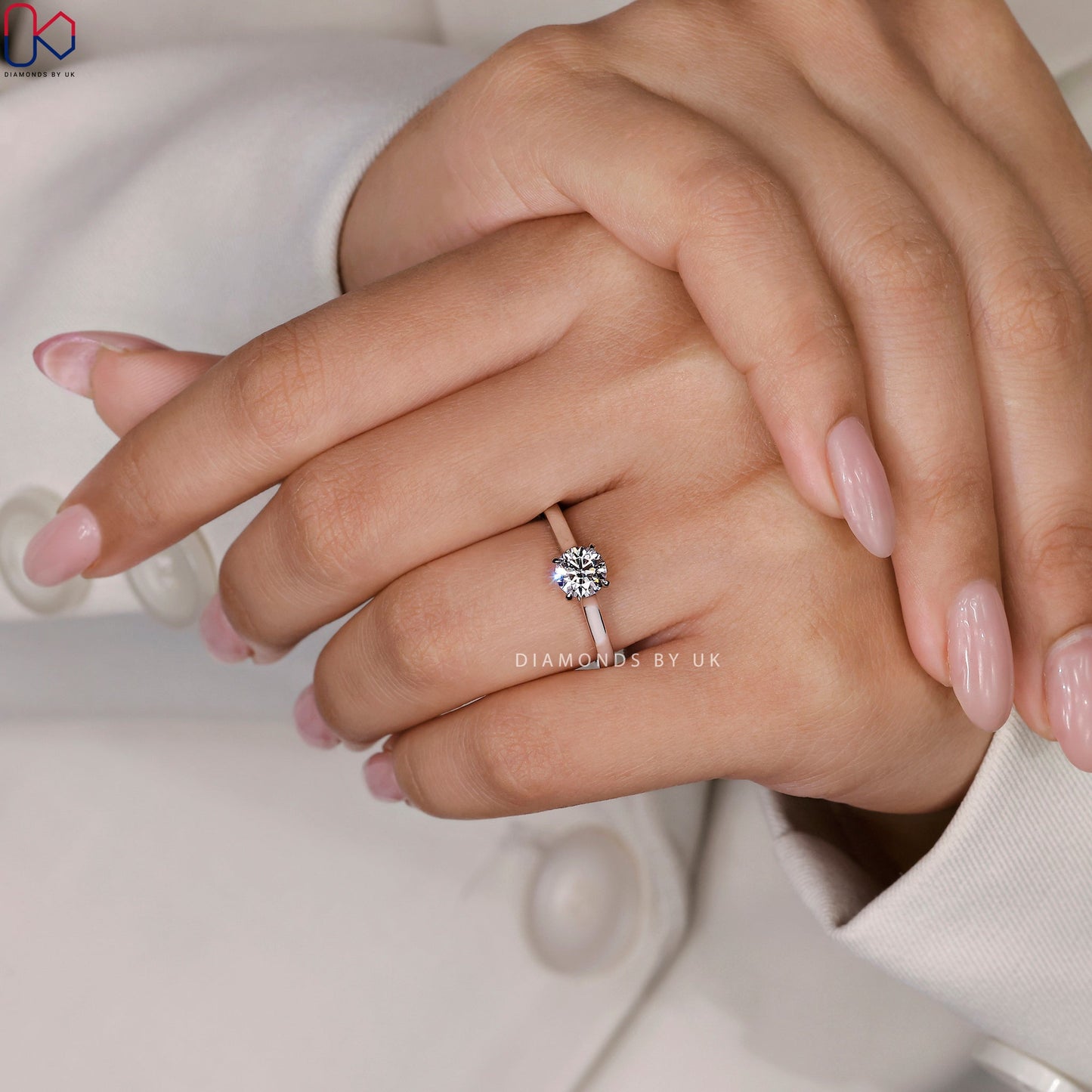 Solitaire Engagement Ring - Round Cut Diamond