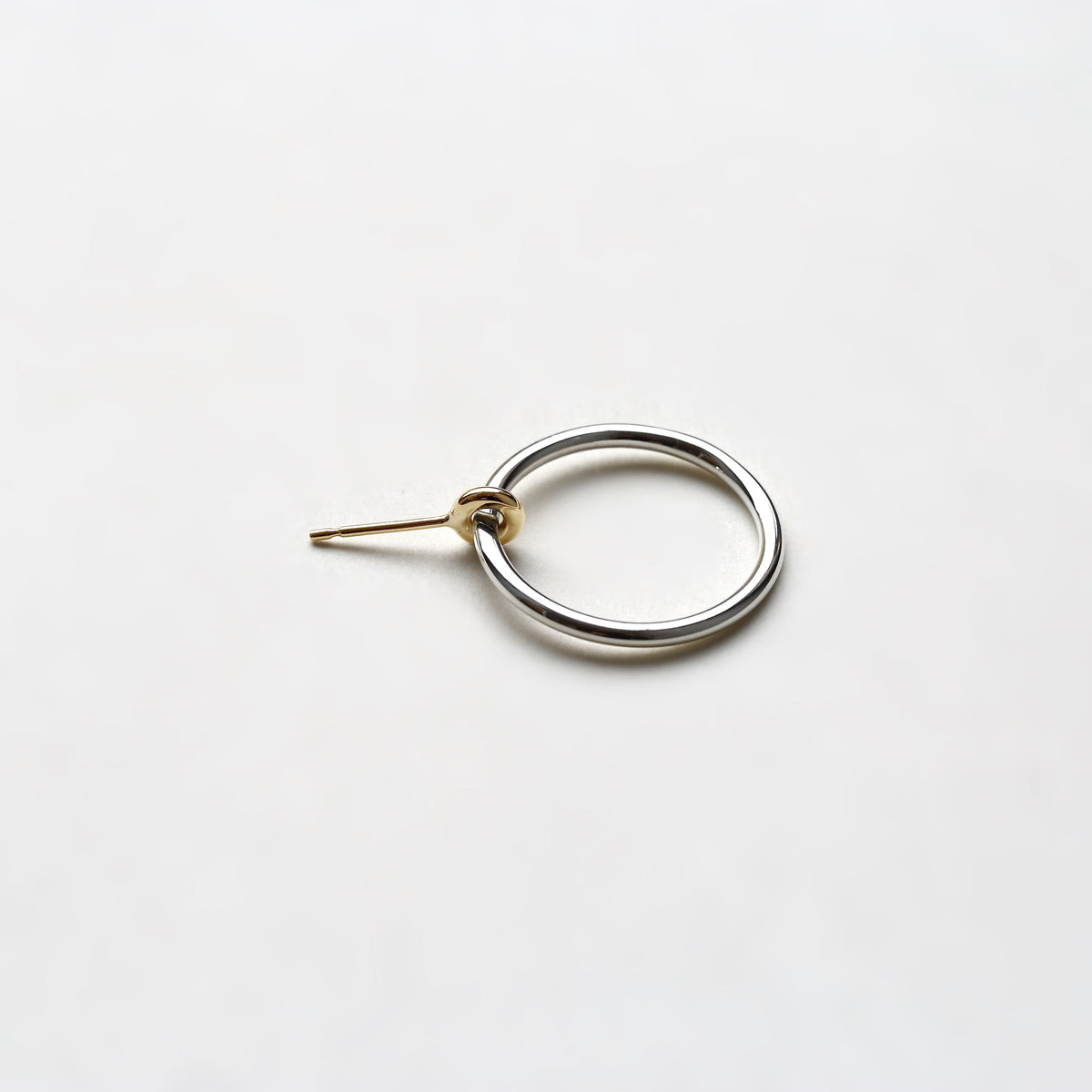 SILVER LARGE KINETIC HOOP EARRING