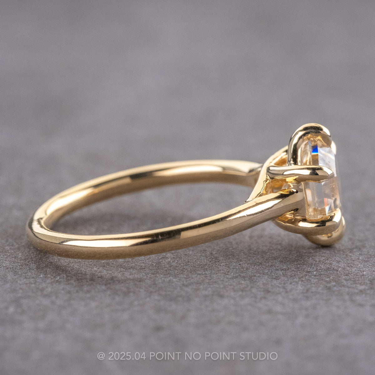 2.02 Carat Hexagon Moissanite Engagement Ring, Madeline Setting