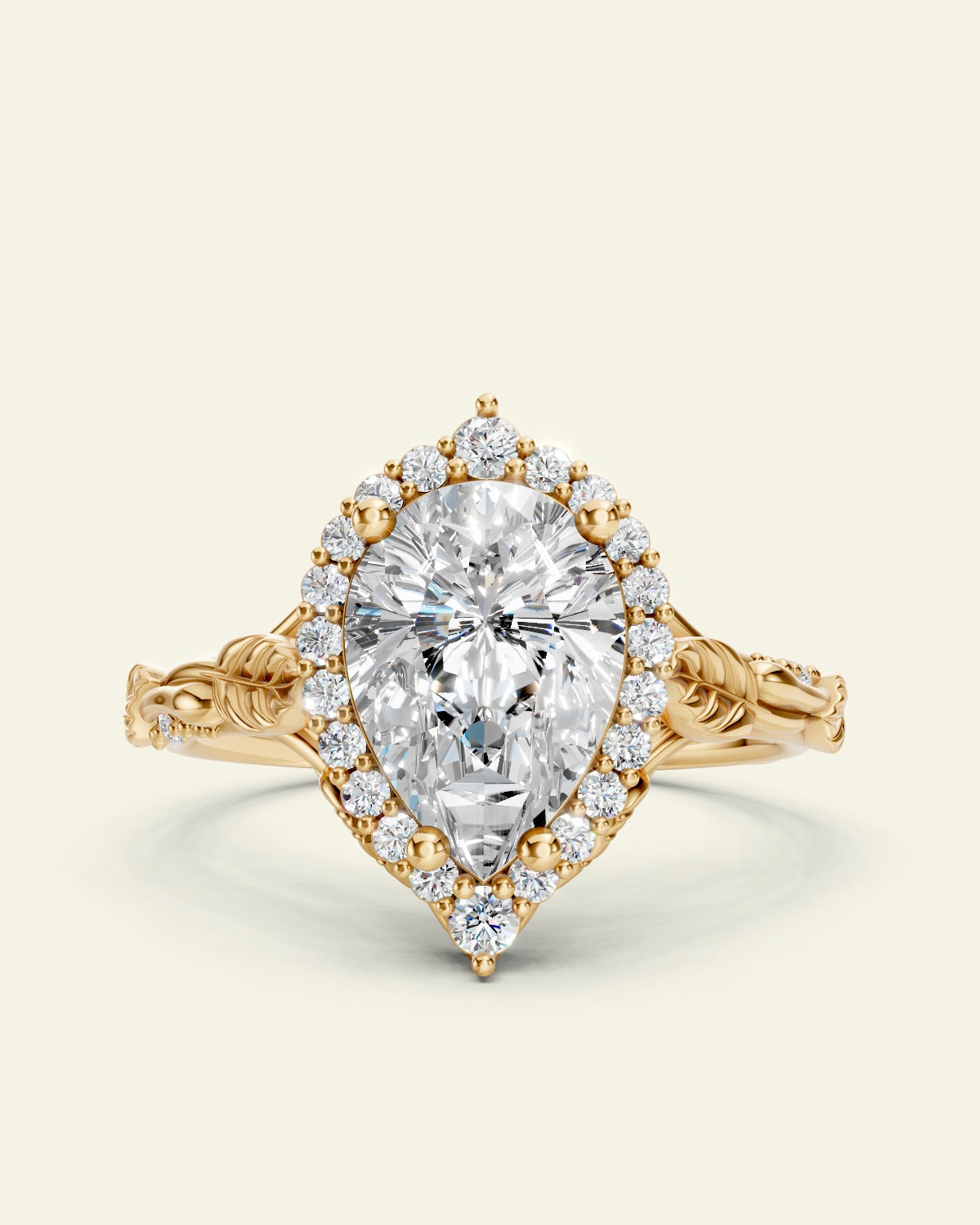 Florentina | custom engagement ring setting for 10x7 mm pear cut gemstone