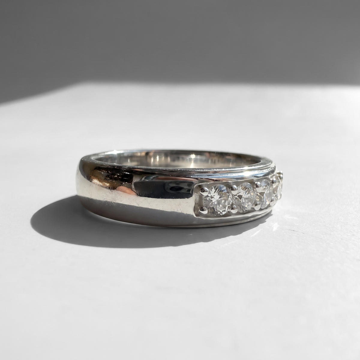 Five Stone Diamond Men's Band | Round Brilliant Cut