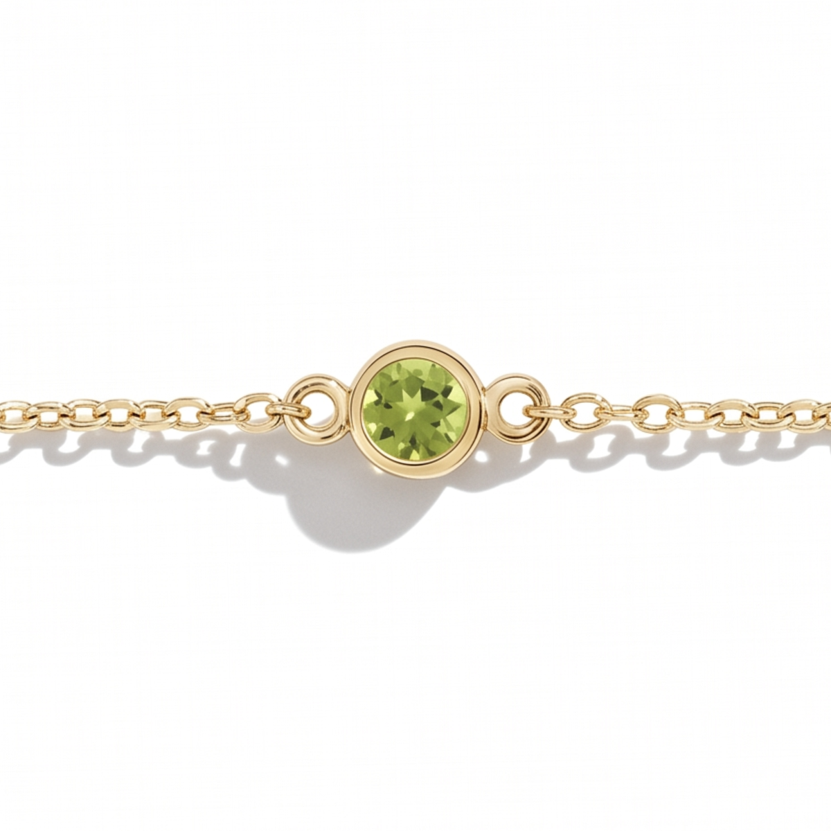 The Sol Bracelet | Natural Peridot | Cable Chain