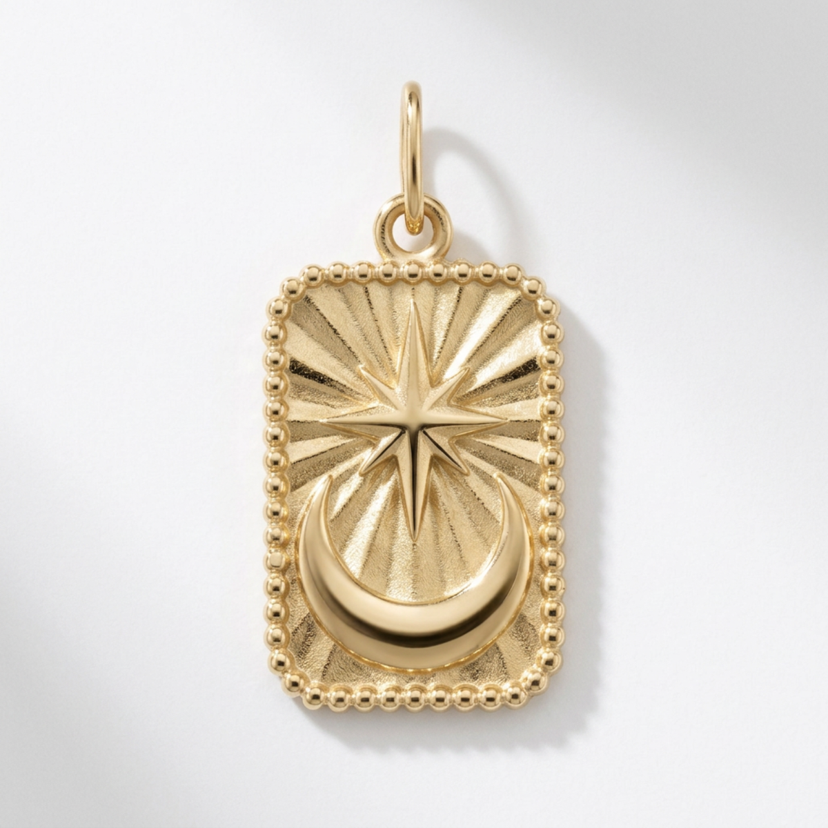 The Tarot Tag Pendant | Crescent Moon | 14K Yellow Gold