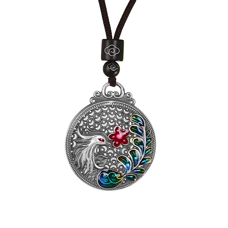 Fortune Jewel 990 Sterling Silver Phoenix Luck Protection Necklace Pendant