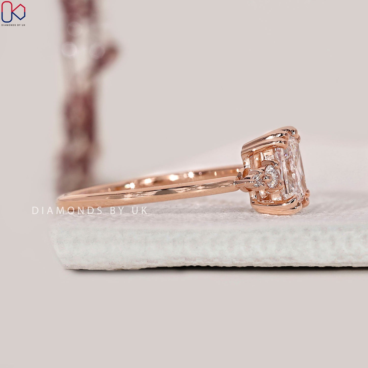 5 Stone Set Radiant Cut Diamond Engagement Ring