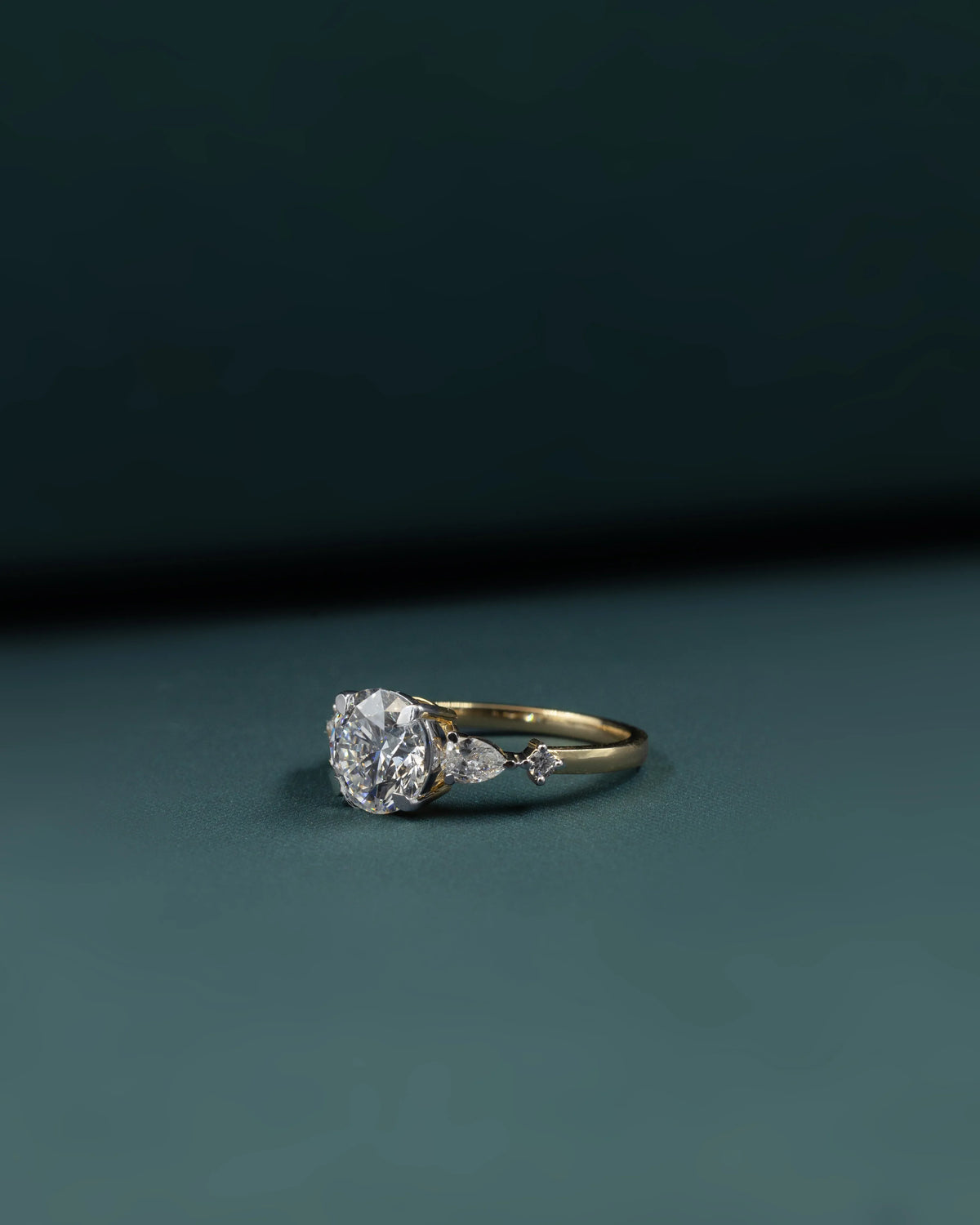 2.54 CTW Pear & Emerald Cut CVD Lab-Grown Diamond Three Stone Engagement Ring