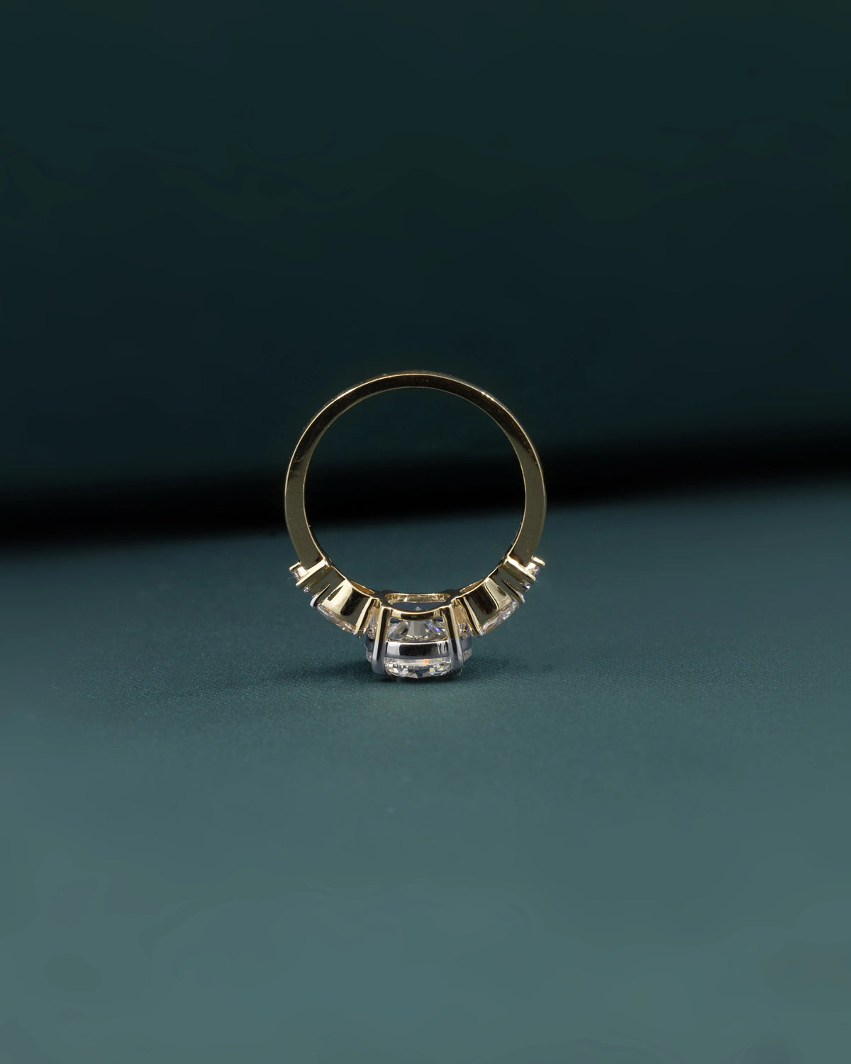 2.54 CTW Pear & Emerald Cut CVD Lab-Grown Diamond Three Stone Engagement Ring