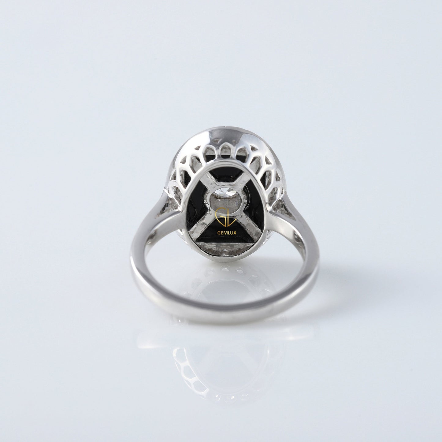 1920s Vintage Art Deco Lab Grown and Black Onyx Cocktail Ring