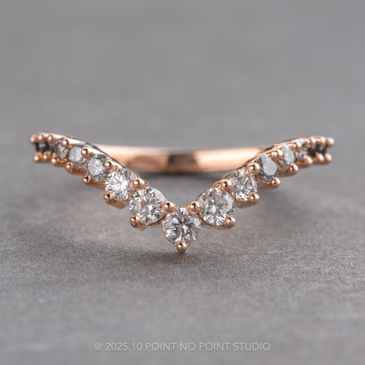 Eliza Wedding Ring, 15 Ombre Diamond, V Contour