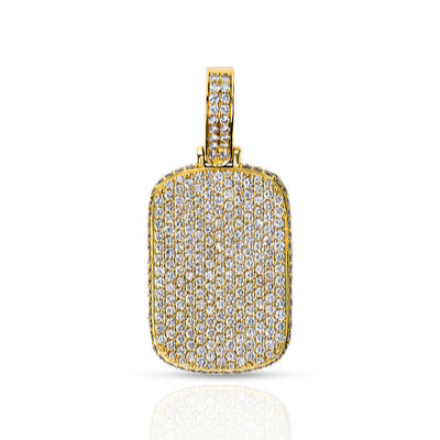 Solid Yellow Gold Plated Moissanite Silver Diamond Pendant