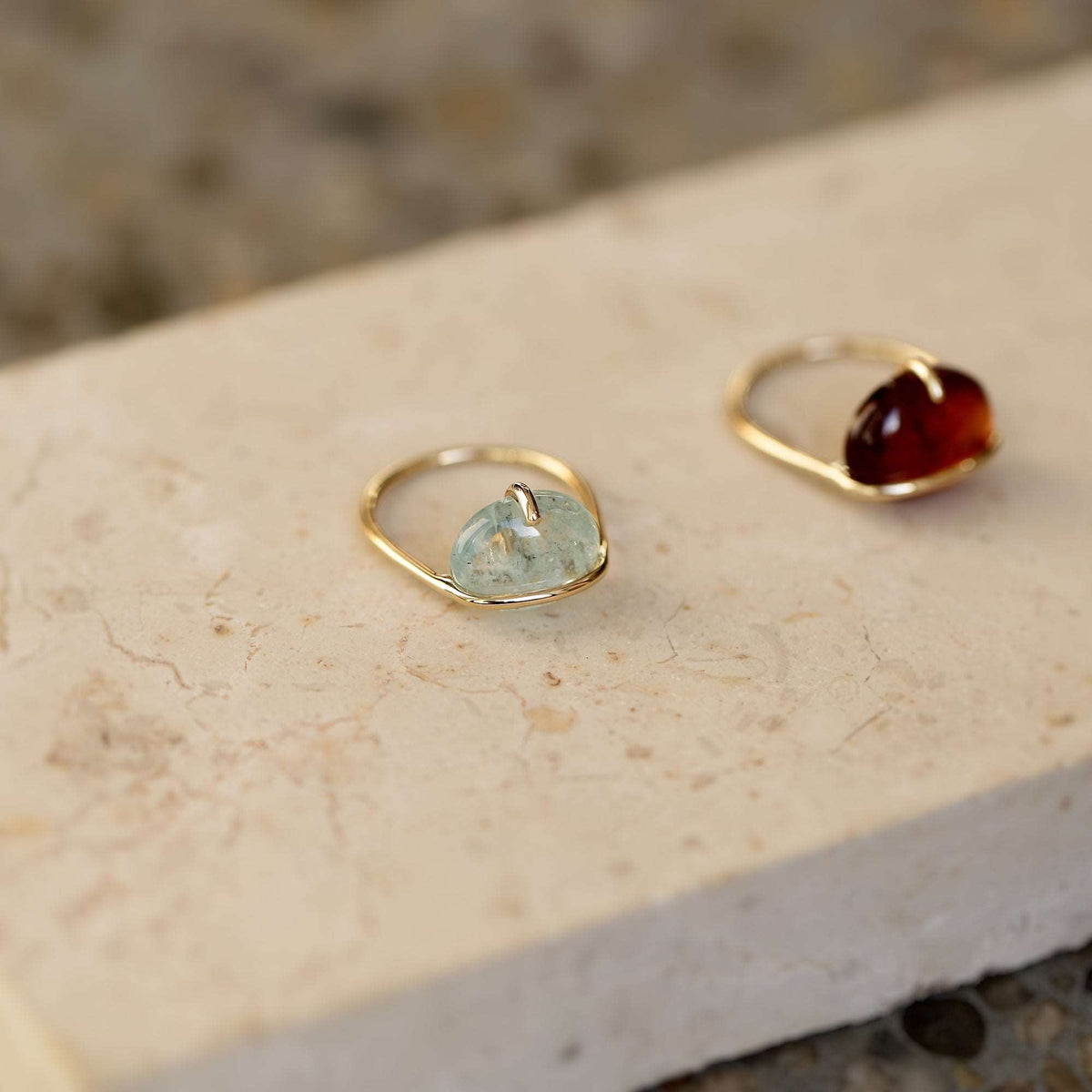 BANDED AQUAMARINE RING