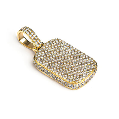 Solid Yellow Gold Plated Moissanite Silver Diamond Pendant