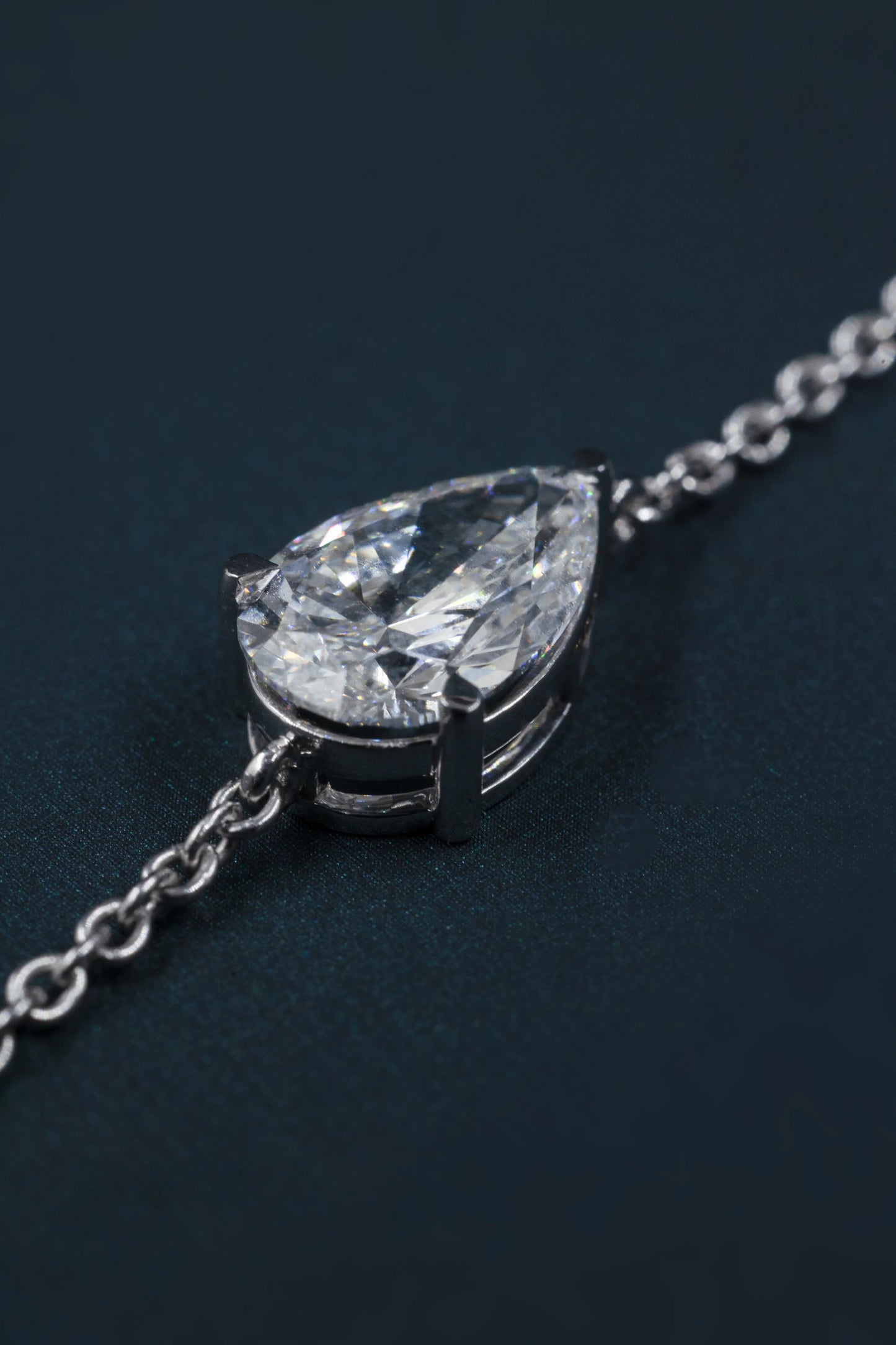 2.01 CT Pear Cut Lab-Grown Diamond Solitaire Pendant Necklace