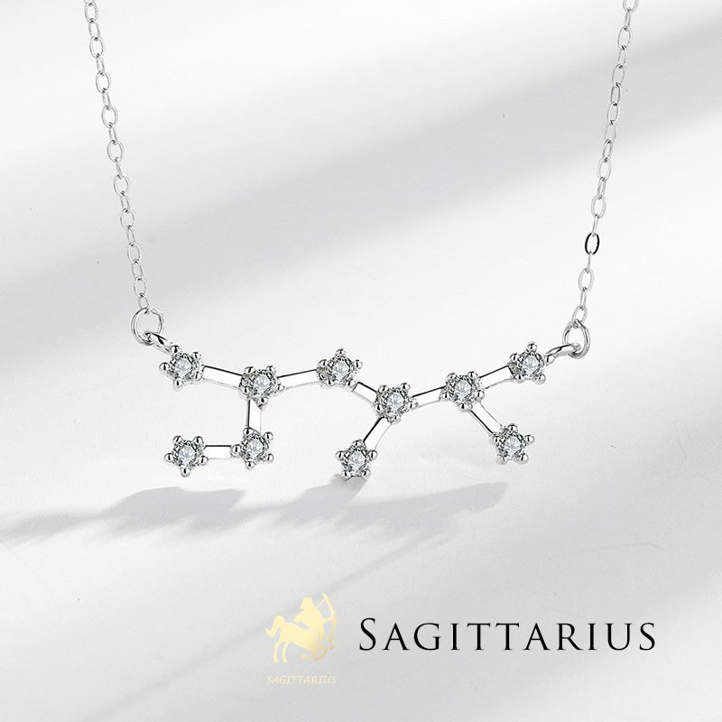 Fortune Jewel 925 Sterling Silver 12 Constellations of the Zodiac Astrology Blessing Necklace Pendant