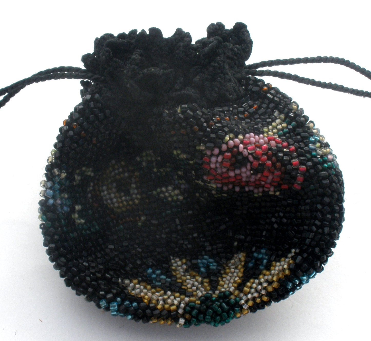 19th Centruy Star Pattern Reticule Beaded Pursette Coin Purse