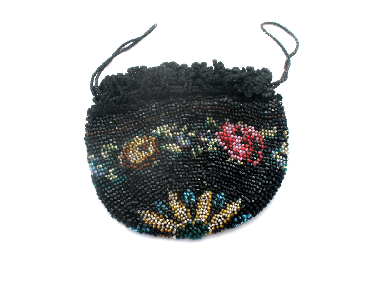 19th Centruy Star Pattern Reticule Beaded Pursette Coin Purse