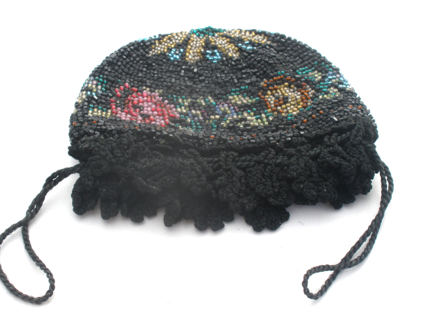 19th Centruy Star Pattern Reticule Beaded Pursette Coin Purse