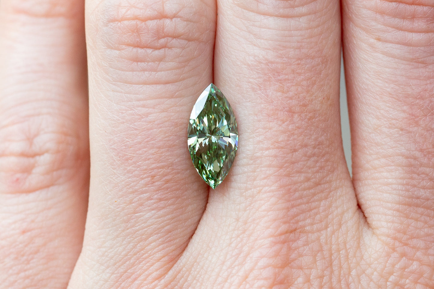 2.50ct Fancy Vivid Green Marquise Lab Diamond, VS1