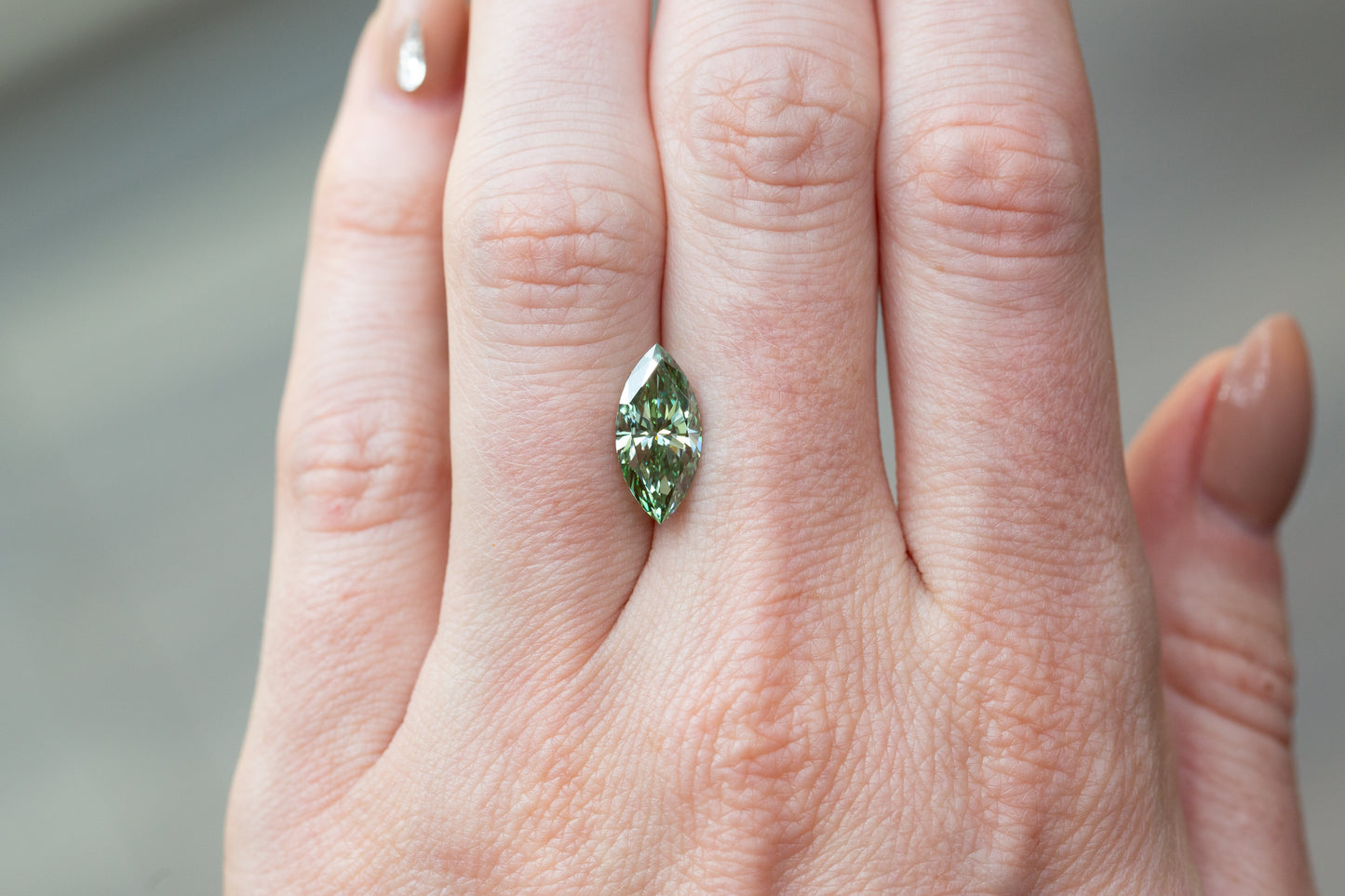 2.50ct Fancy Vivid Green Marquise Lab Diamond, VS1