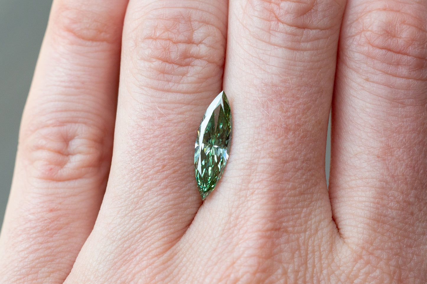 2.04ct Fancy Vivid Green Marquise Lab Diamond, VVS2