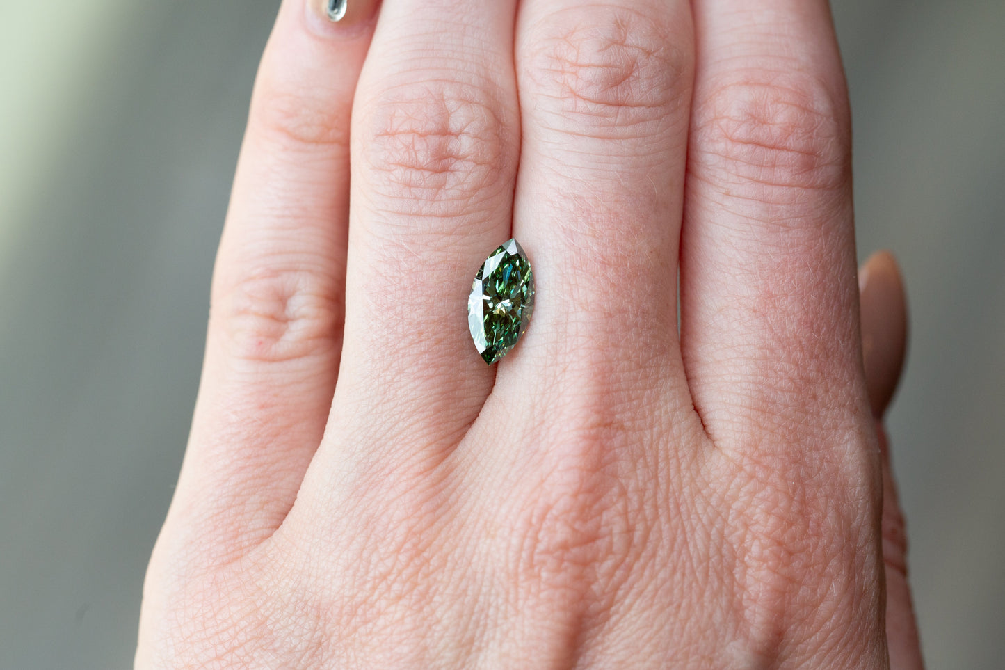 2.09ct Fancy Vivid Green Marquise Lab Diamond, VS1