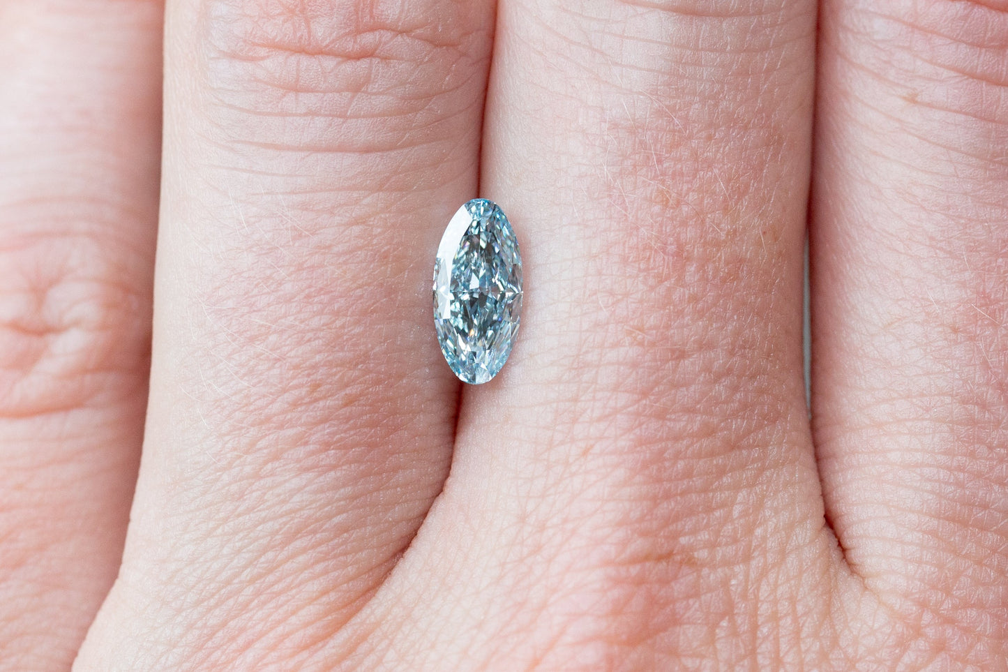 1.11ct Intense Blue Oval Lab Diamond, VS1