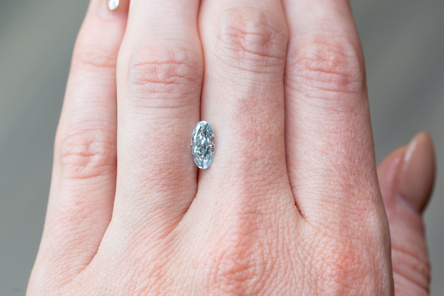1.11ct Intense Blue Oval Lab Diamond, VS1