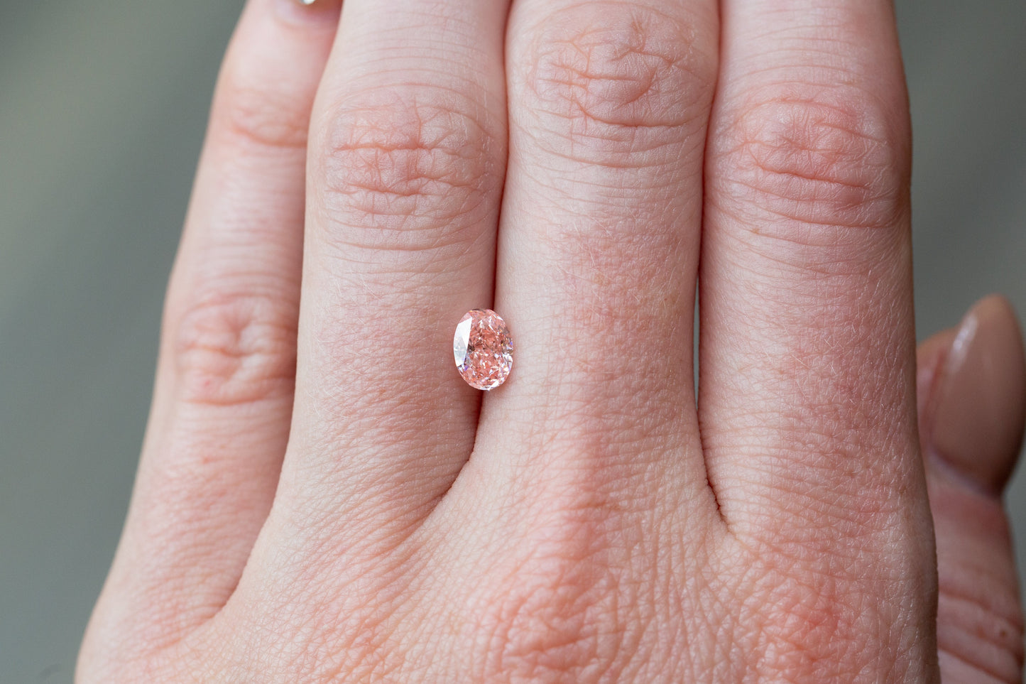 1.01ct Fancy Vivid Pink Oval Lab Diamond, SI1