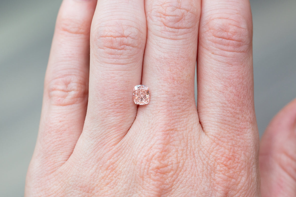 1.00ct Cushion Cut Fancy Intense Pink Lab Diamond, VS1